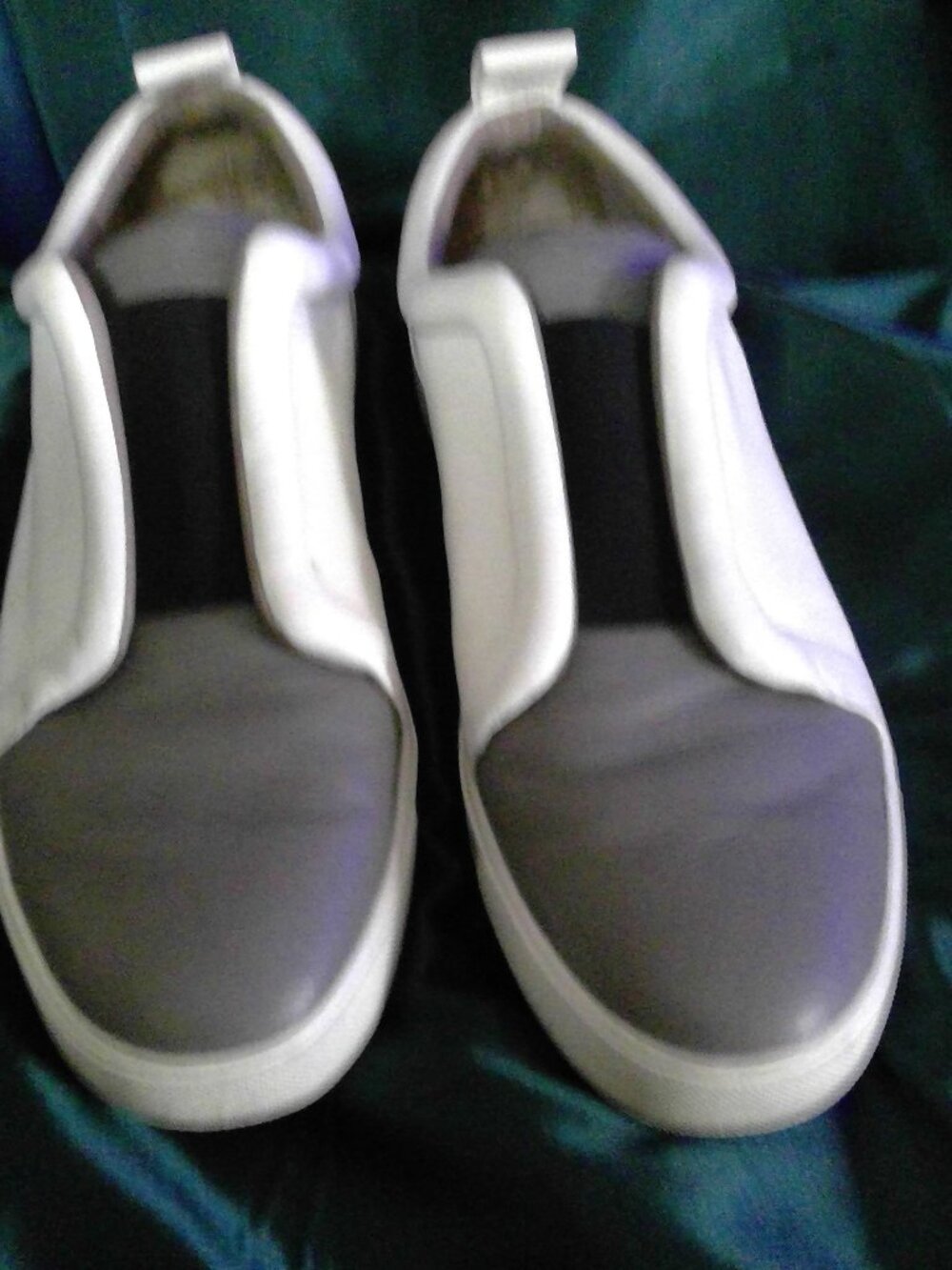 Vince Caden Colorblock White & Gray Leather Sneakers